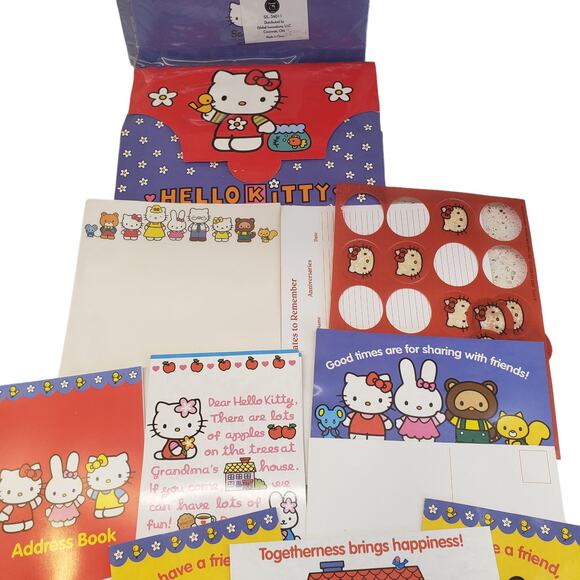 Vintage Hello Kitty Stationery Kit 2003 Sanrio Hello Kitty Paper Stickers NOS - Picture 8 of 13